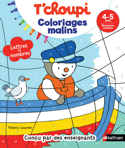 T'choupi Lettres et nombres MS - Coloriages malins - 4-5 ans