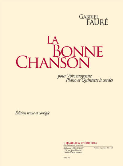 La bonne chanson - Gabriel Fauré