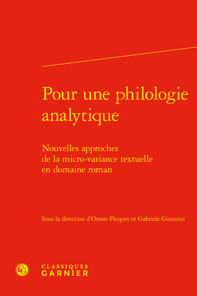 Pour une philologie analytique