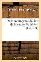 De la contingence des lois de la nature. 9e édition