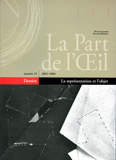 La Part de l'Oeil N° 19 Volume 19