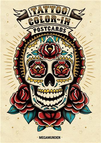 Tattoo Colour-In Postcards /anglais