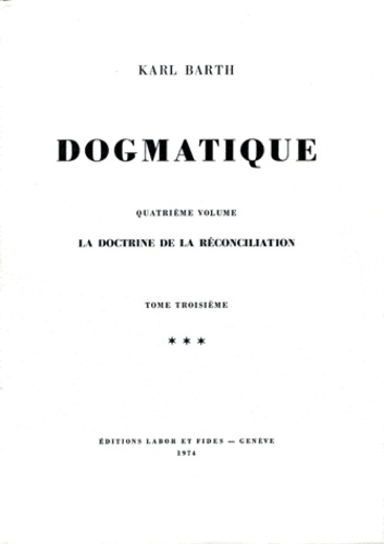 Dogmatique  - Volume 25