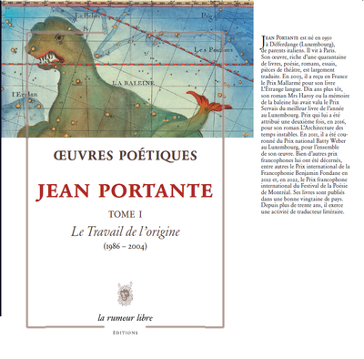 Œuvres Poétiques Tome 1 - Jean Portante