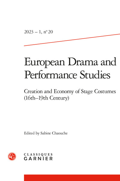 European Drama and Performance Studies N° 20, 2023-1 Volume 16