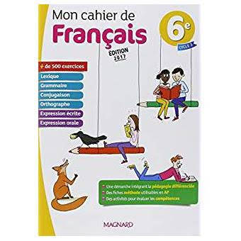 Mon cahier de français 6e