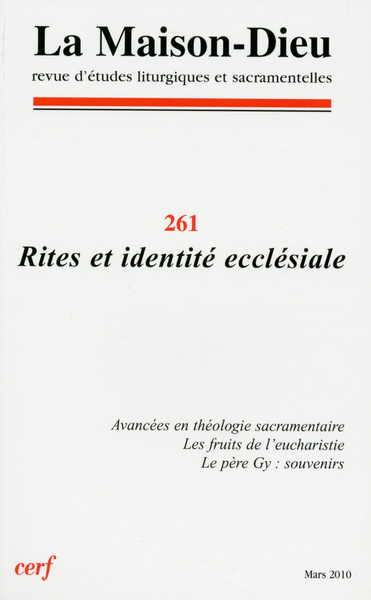 Maison-Dieu 261 - Rites et identité ecclésiale