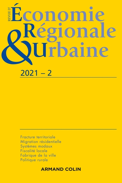 Revue D'Économie Régionale Et Urbaine Nº2/2021 Varia, Varia