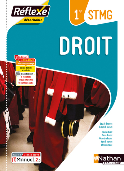 Droit 1re STMG (Pochette Réflexe) Livre + Licence élève - 2023 - Patrick Mercati