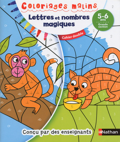 Coloriages malins Duo Lettres et nombres magiques GS - Stéphanie Grison