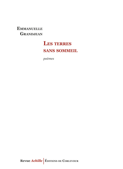 Les Terres Sans Sommeil - Emmanuelle Grandjean