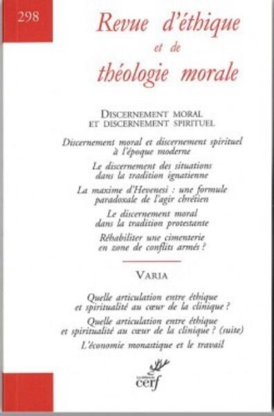 Revue d'éthique et de théologie morale N° 298, juin 2018 Volume 298