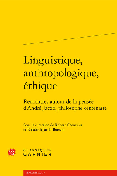 Linguistique, anthropologique, éthique