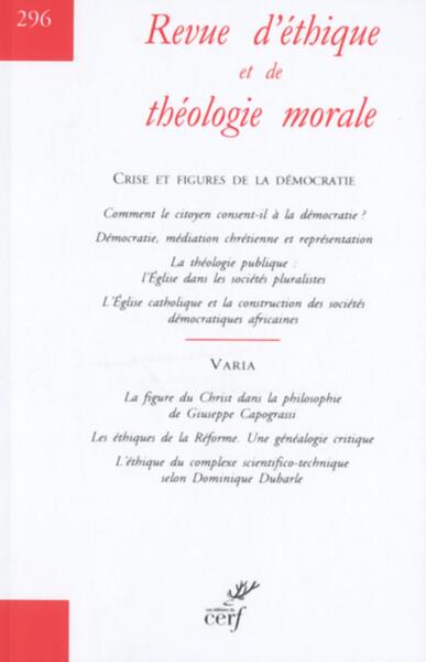 Revue D'Éthique Et De Théologie Morale Numéro 296