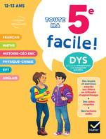 Ma 5e facile ! Tout-en-un adapté aux enfants dyslexiques (DYS) ou en difficulté d'apprentissage - Nathalie Bertrand