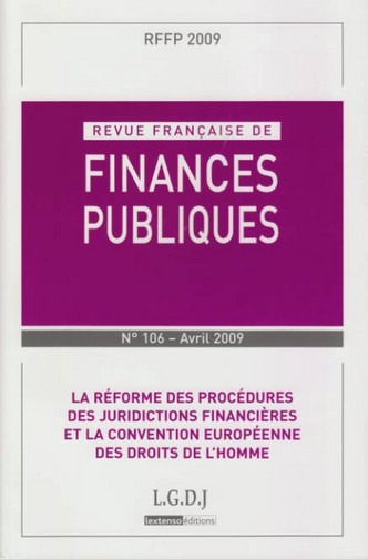 Revue française de finances publiques N° 106, Avril 2009 Volume 2009