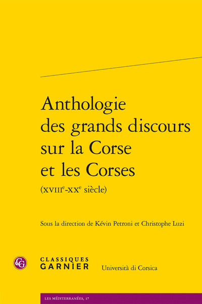 Anthologie des grands discours sur la Corse et les Corses