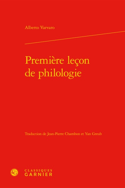 Première leçon de philologie