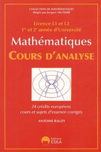 Cours d'analyse licence L1 et L2, 1re et 2e année d'université