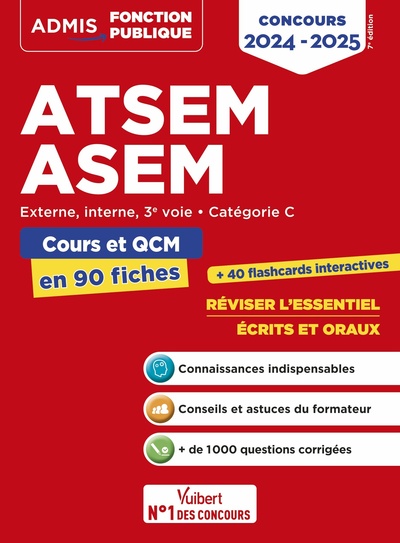 ATSEM - ASEM - Catégorie C - Cours et QCM en 90 fiches