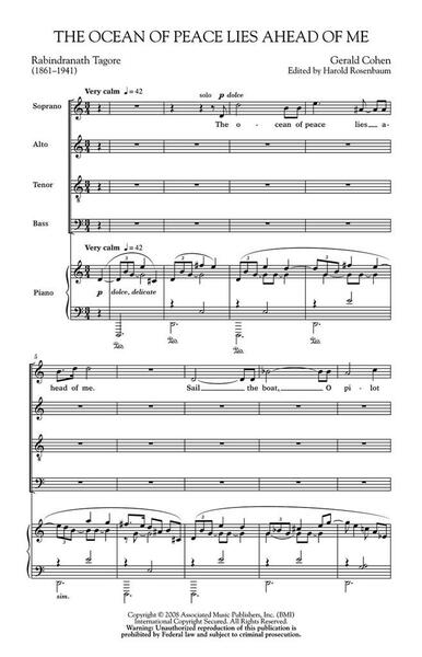 Gerald Cohen : The Ocean Of Peace Lies Ahead Of Me - Satb - (Par 5 Exemplaires Minimum)