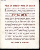 Pour Un Brasier Dans Un Desert - Victor Serge