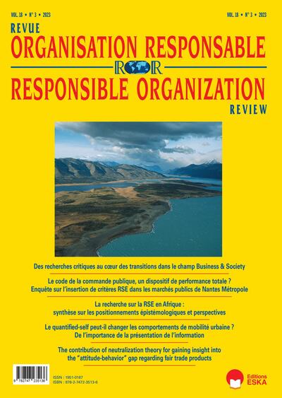 Revue de l'Organisation Responsable N° 3-2023 Volume 2023