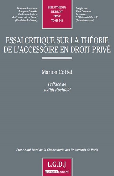 essai critique sur la théorie de l'accessoire en droit privé