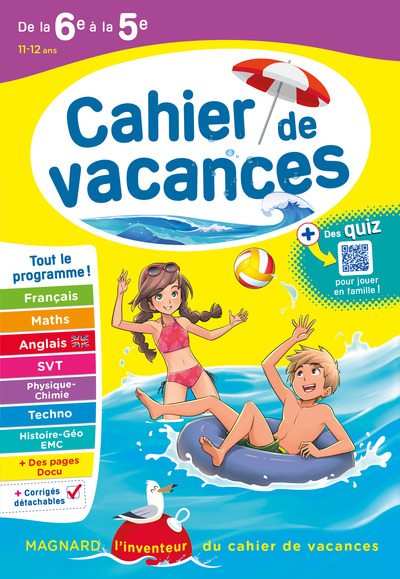 Cahier de vacances 2024, de la 6e vers la 5e