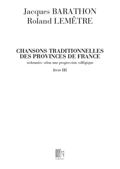 Chansons traditionnelles des provinces de France 3