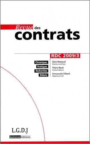 Revue des contrats, 2009 N°3