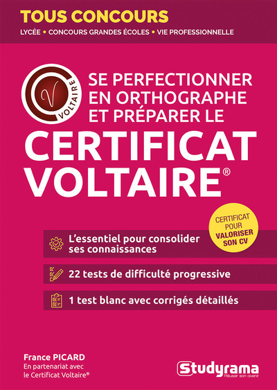 Se perfectionner en orthographe et préparer le Certificat Voltaire® - France Picard