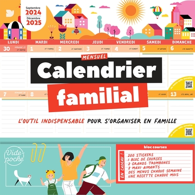 Calendrier mensuel familial 2024-2025 - Collectif