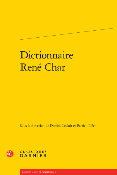 Dictionnaire René Char