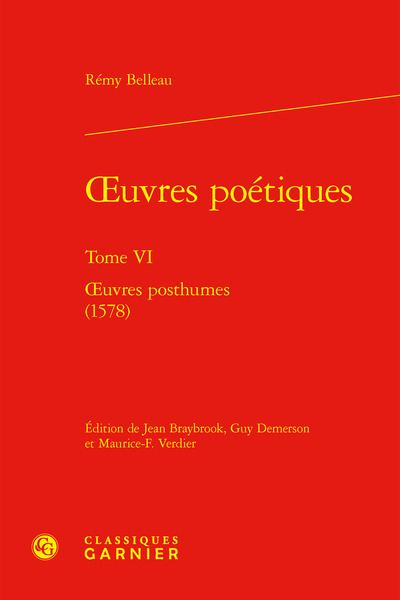 Oeuvres poétiques - Volume 6