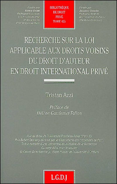 recherche sur la loi applicable aux droits voisins du droit d'auteur en droit in