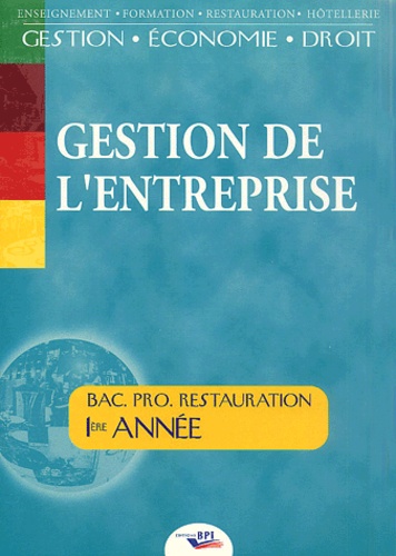 Gestion De L'Entreprise Bac Pro Restauration 1