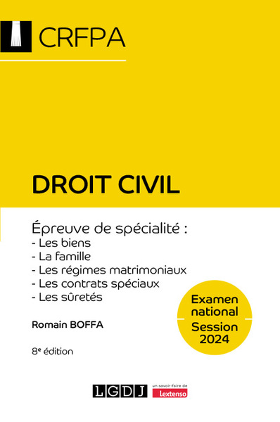 Droit civil - CRFPA - Examen national Session 2024 - Romain Boffa