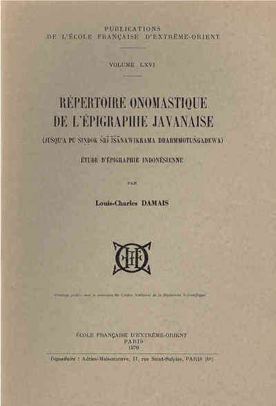 Répertoire onomastique de l'épigraphie javanaise