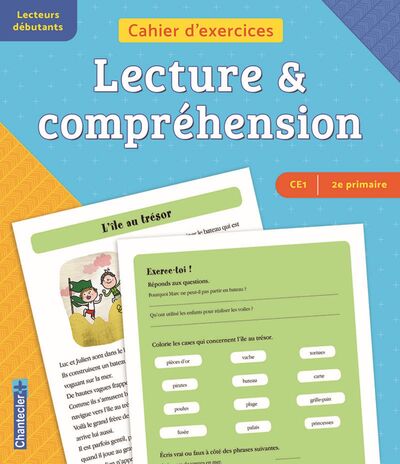 Cahier d'exercices lecture & compréhension (CE1 -2e primaire) (bleu-orange)