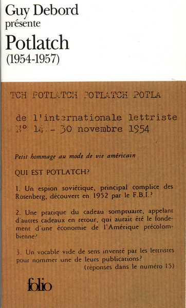 Guy Debord présente Potlatch - Collectifs