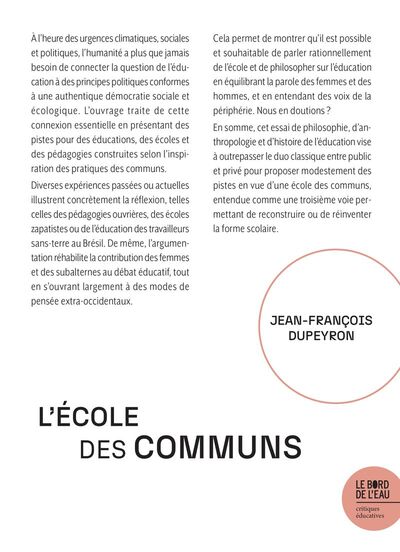 L'École des communs - Jean-Francois DUPEYRON