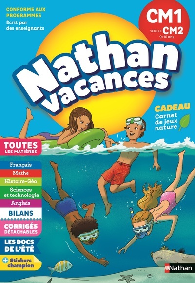 Cahier de Vacances Primaire CM1 vers CM2 9/10 ans