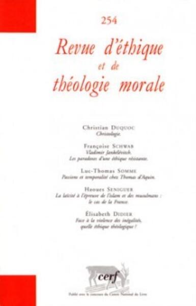 Revue d'éthique et de théologie morale 254 - Collectif RETM