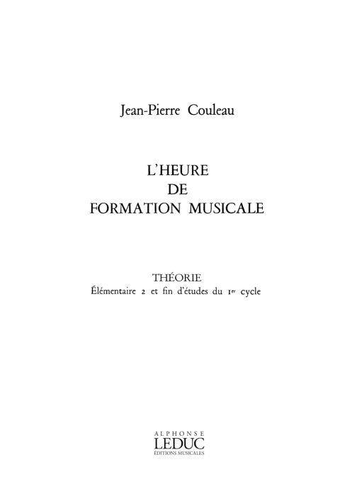 L'heure de formation musicale - Elém. 2 et Fin