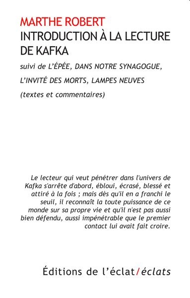 Introduction À La Lecture De Kafka - Marthe Robert