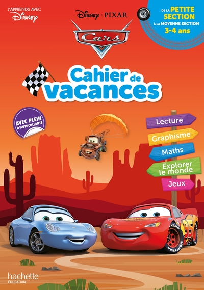 Disney - Cars  - De la Petite à la Moyenne section - Cahier de vacances 2024 - Sylvie Baux