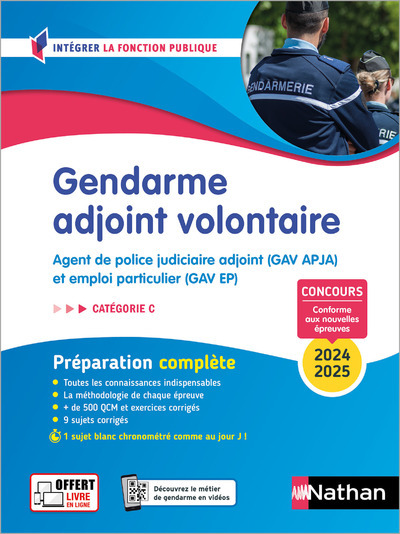 Gendarme adjoint volontaire - Tout en un - Intégrer la fonction publique - 2024/2025 - Élisabeth Simonin