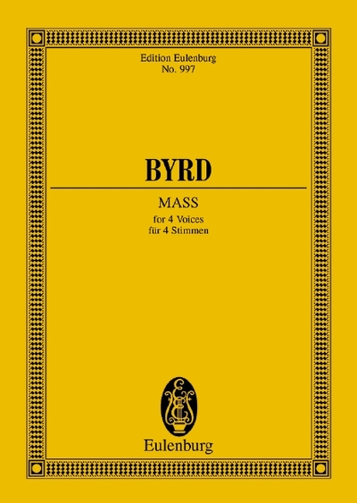 Missa F Mineur, 4 Voices (Satb). Partition D'Étude. - William Byrd