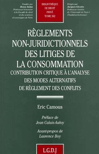 règlements non-juridictionnels des litiges de la consommation